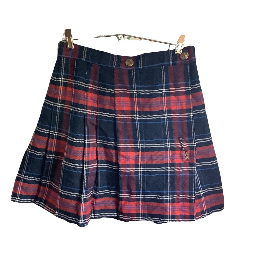 Vintage wool plaid mini skirt